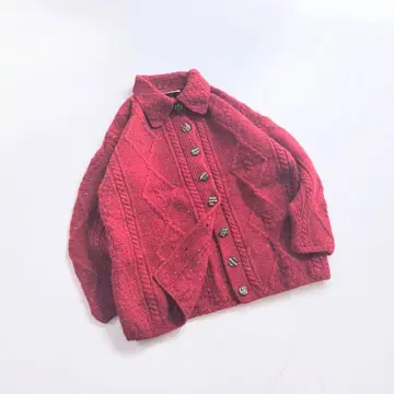 레어 아일랜드 제 Carraig Donn 피셔맨 니트 빨간색