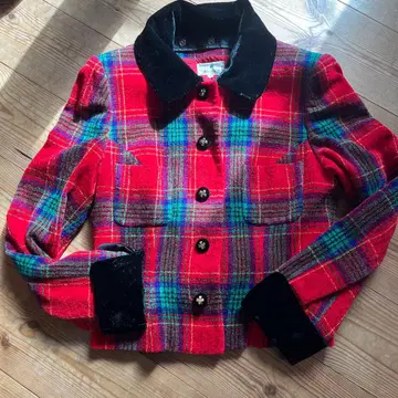 M's Gracy 체크 무늬 자켓 사이즈 9 크리스마스 컬러