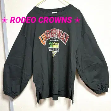 로데오 크라운 벌룬 슬리브 오버 사이즈 카키 맨투맨