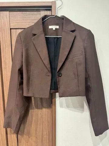 브라운 크롭 자켓