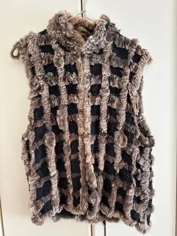 빈티지 퍼 니트 베스트 베스트 y2k 그런지 모리걸