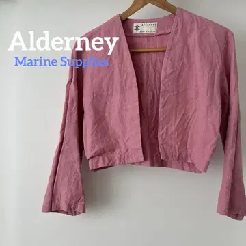 [ 새상품급 ] Alderney 린넨 숏 기장 자켓 핑크