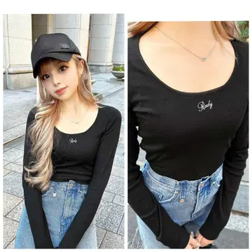 rady 로고 크롭 상의 블랙 M 사이즈