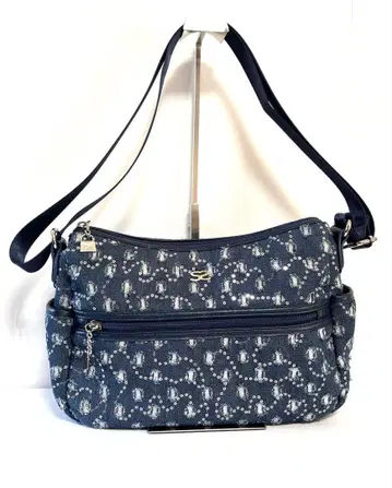 사보이 네이비 비즈 장식 숄더백