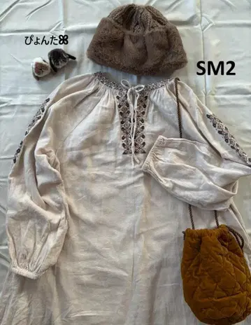 새상품급 자수 원피스*아이보리