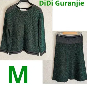 새상품급 셋업 니트 라메 그린 디디그런지