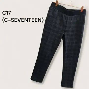 C17 스키니 팬츠 빈티지 허리밴딩 가을/겨울 체크 무늬