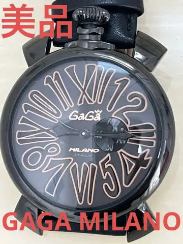새상품급 GaGa MILANO 블랙 아날로그 손목시계