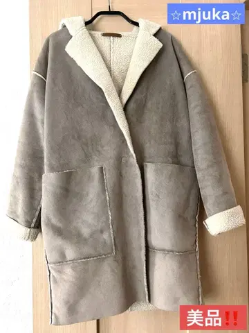 mjuka/무스탕풍 베이지 코트 새상품급