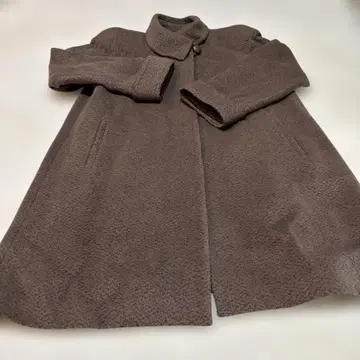 브라운 울 롱 코트