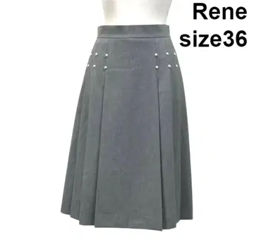 Rene 그레이 플리츠 스커트 사이즈 36