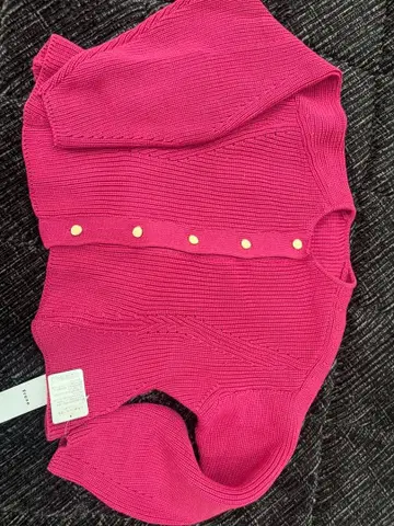 프레네 핑크 리브 가디건