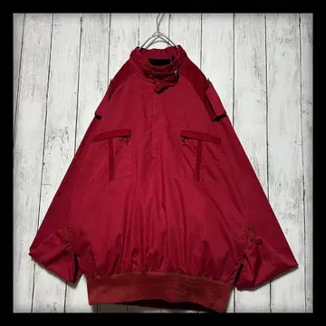 [ 밀리터리 셔츠 하프 지퍼 ] 버건디 코듀로이 절개 턱 스트랩