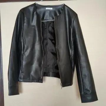 블랙 가죽 싱글 라이더 자켓