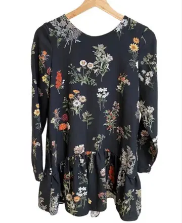 ZARA 꽃무늬 원피스 큐롯 리본 XS 사이즈 [새상품급]