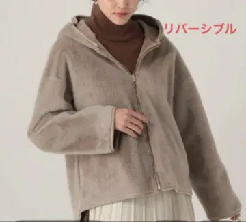 럭스 에코 무스탕 후드 블루종