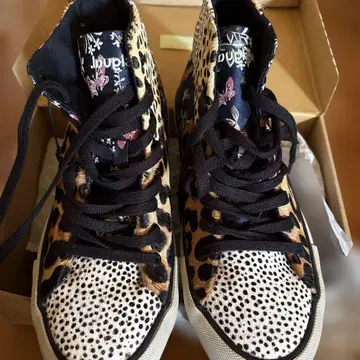 데시구알 레오파드 무늬 하이컷 스니커즈