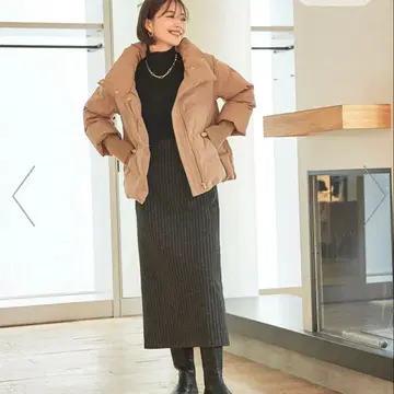 아바하우스 소매 리브 심리스 다운