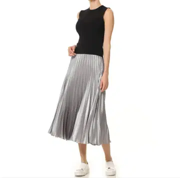 blenheim 새틴 플리츠 스커트