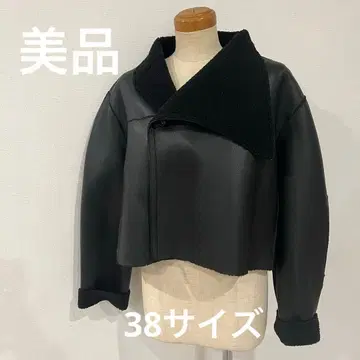 Apaiser Iame 블랙 가죽 자켓 숏 기장 사이즈 38