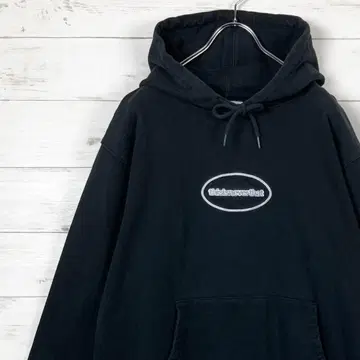 디스이즈네버댓 풀오버 후드티 라운드 로고 자수 블랙 L