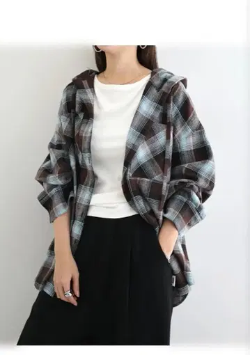 앤도미 후디 체크 셔츠