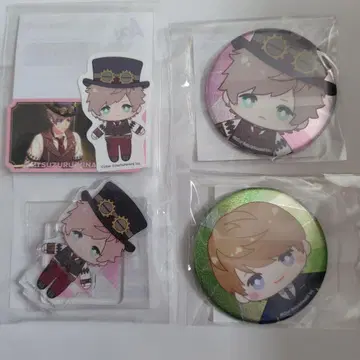 세가 럭키 쿠지 A3! 미나기 츠즈루 3종 세트와 미즈노 카야 캔뱃지