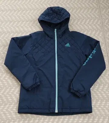 adidas 후드 부착 점퍼 충전솜 네이비 M