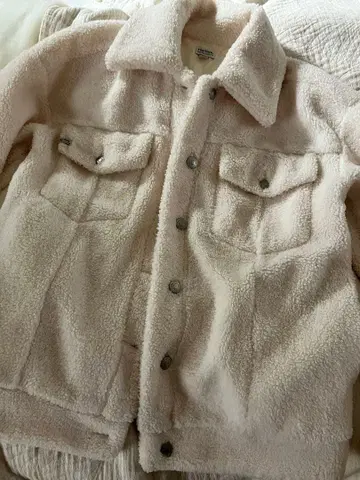 rhythm. 보아 자켓 화이트 플리스 겨울 아우터 여성용 S