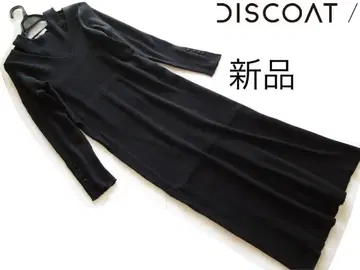 새상품 Discoat/디스코트 이너 세트 리브 니트 원피스/BK