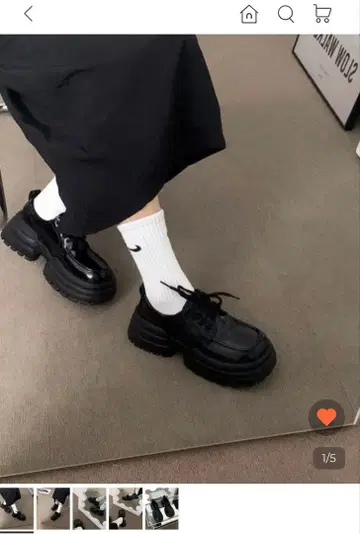 통굽 레이스업 부츠