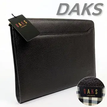 [ 택 포함 미사용 ] 닥스 ACE 클러치백 가죽 다크 브라운