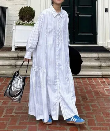 미사용 [ CORNERS by KR ] 긴팔 사이드 개더 셔츠 원피스