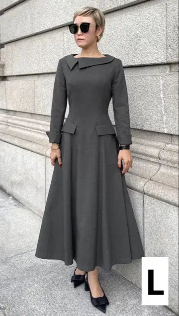 JENNE 비대칭 원피스 그레이 L