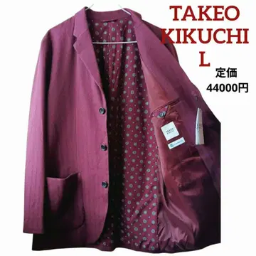 키쿠치 타케오 테일러드 자켓 버건디 L KIKUCHI TAKEO