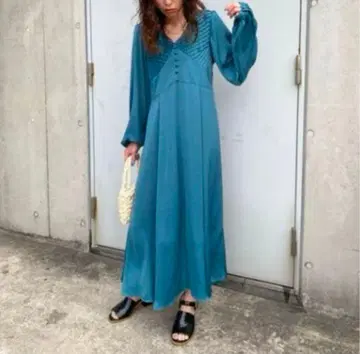 MOUSSY 롱 원피스 터콰이즈 그린 S