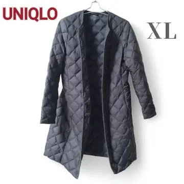 컨디션 최상 유니클로 노카라 퀼팅 다운 코트 XL 사이즈 그레이