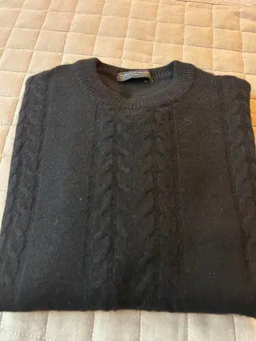 JEAN-LOUIS SCHERRER 남성용 블랙 꽈배기 캐시미어 스웨터