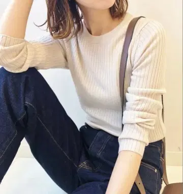 IENA 이에나 하이 게이지 6*3 리브 크루넥 풀오버 니트