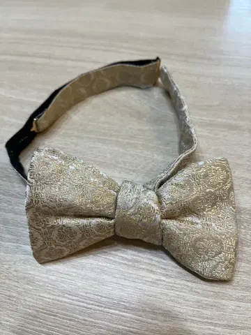 실크제 베이지 나비 넥타이