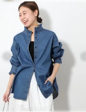 저널 스탠다드 리룸 데님 프릴 셔츠