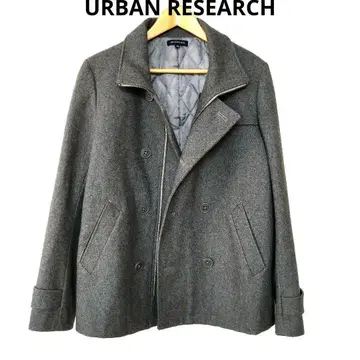 URBAN RESEARCH 어반 리서치 피 코트 그레이 더블 브레스트