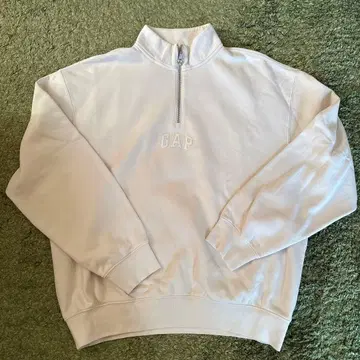 GAP 하프 지퍼 맨투맨 화이트
