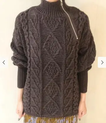 RBS / 케이블 지퍼 하이넥 니트