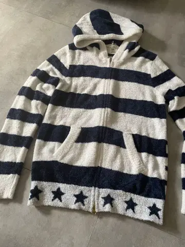 후드 부착 스트라이프 룸웨어