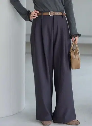 다나카 리나 mysa 다크 그레이 와이드 팬츠