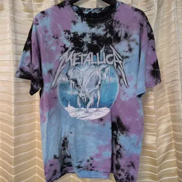 정품 Pushead Metallica 타이다이 M 멕시코제 빈티지 T