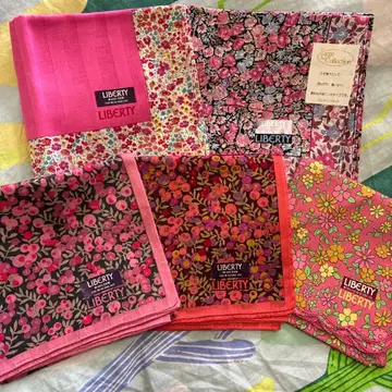 새상품 브랜드 손수건 리버티 손수건 퍼플 계열 5개 세트