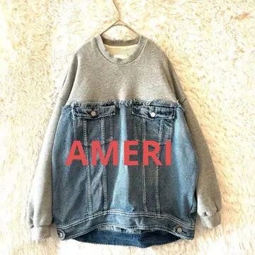 빈티지 오버 사이즈 프린지 도킹 데님 맨투맨 트레이닝복