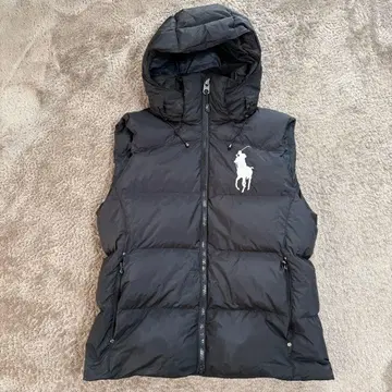 새상품급 랄프 로렌 빅 포니 다운 베스트 블랙 M 남성용 여성용